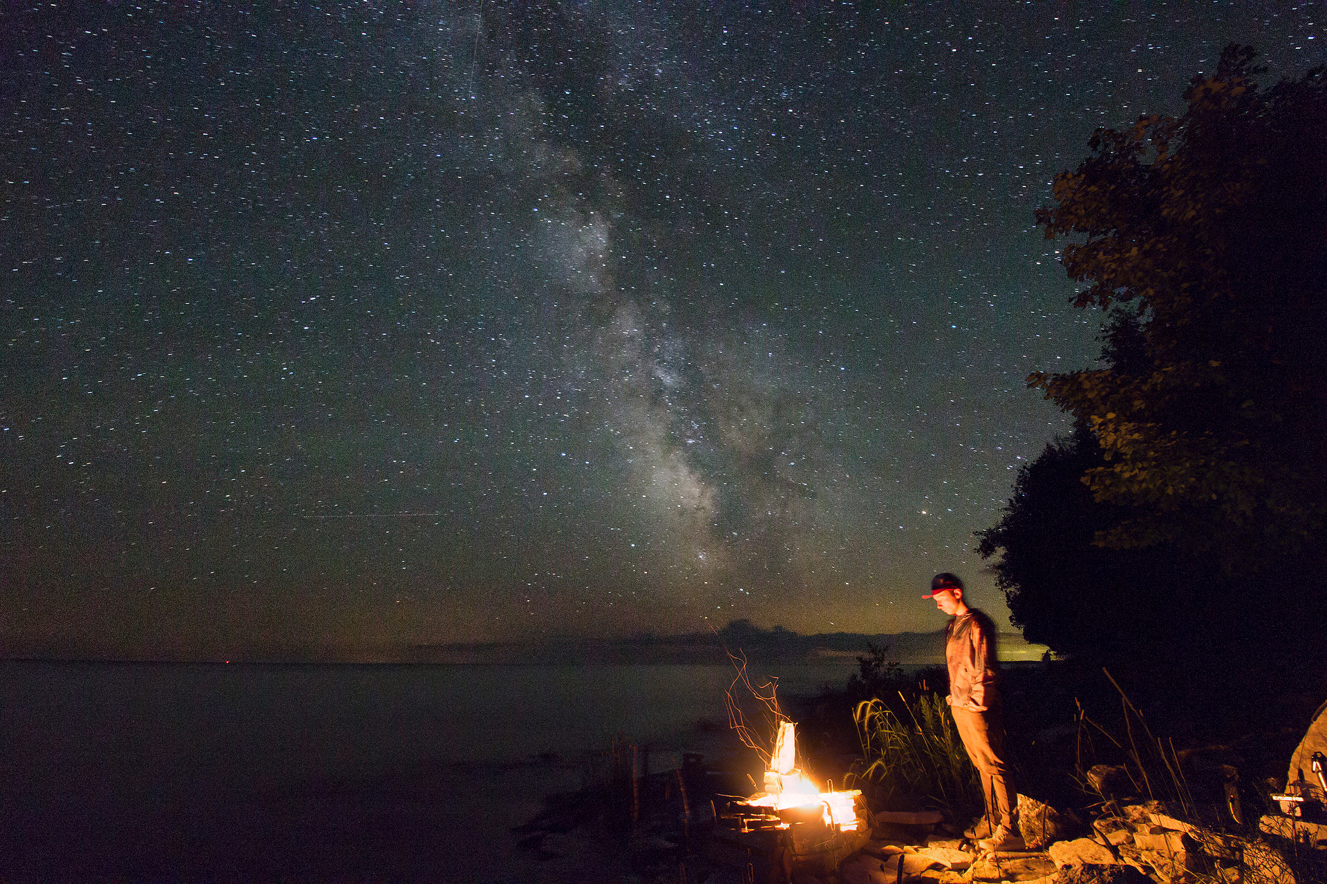 This was actually taken at Rock Island State Park in Wisconsin, clicking on it brought me to the Tennessee State Park.  We took two ferries to Rock Island, backpacked to our site, and spent the week hammock camping, away from civilization; at peace.