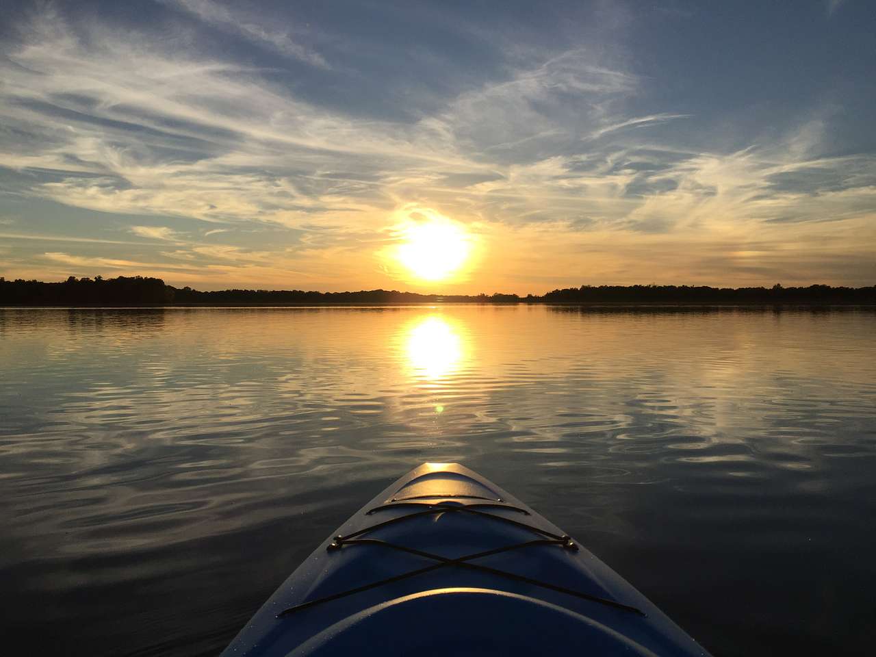 Evening alignment during the last sunset of summer on Summit Lake