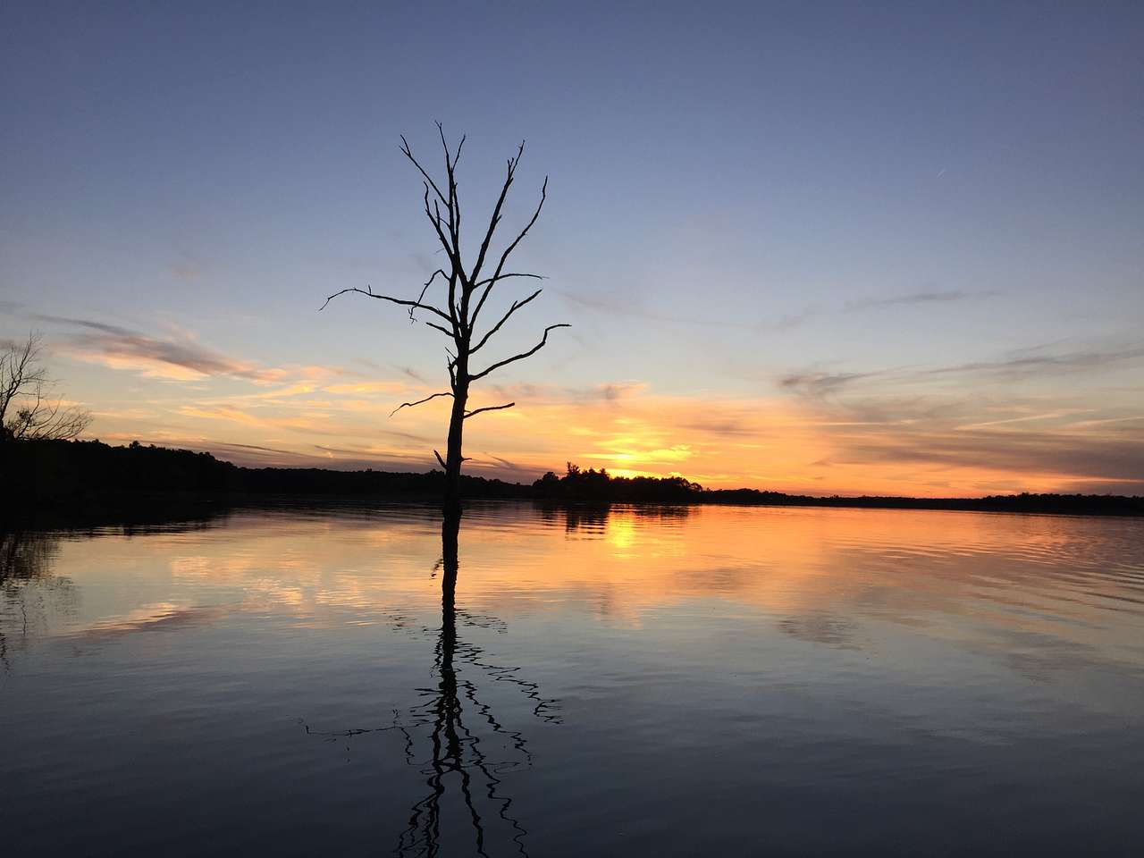 The "naked tree" and the last sunset of summer on Summit Lake. I was difficult to say goodbye to summer but a float on the lake helped.