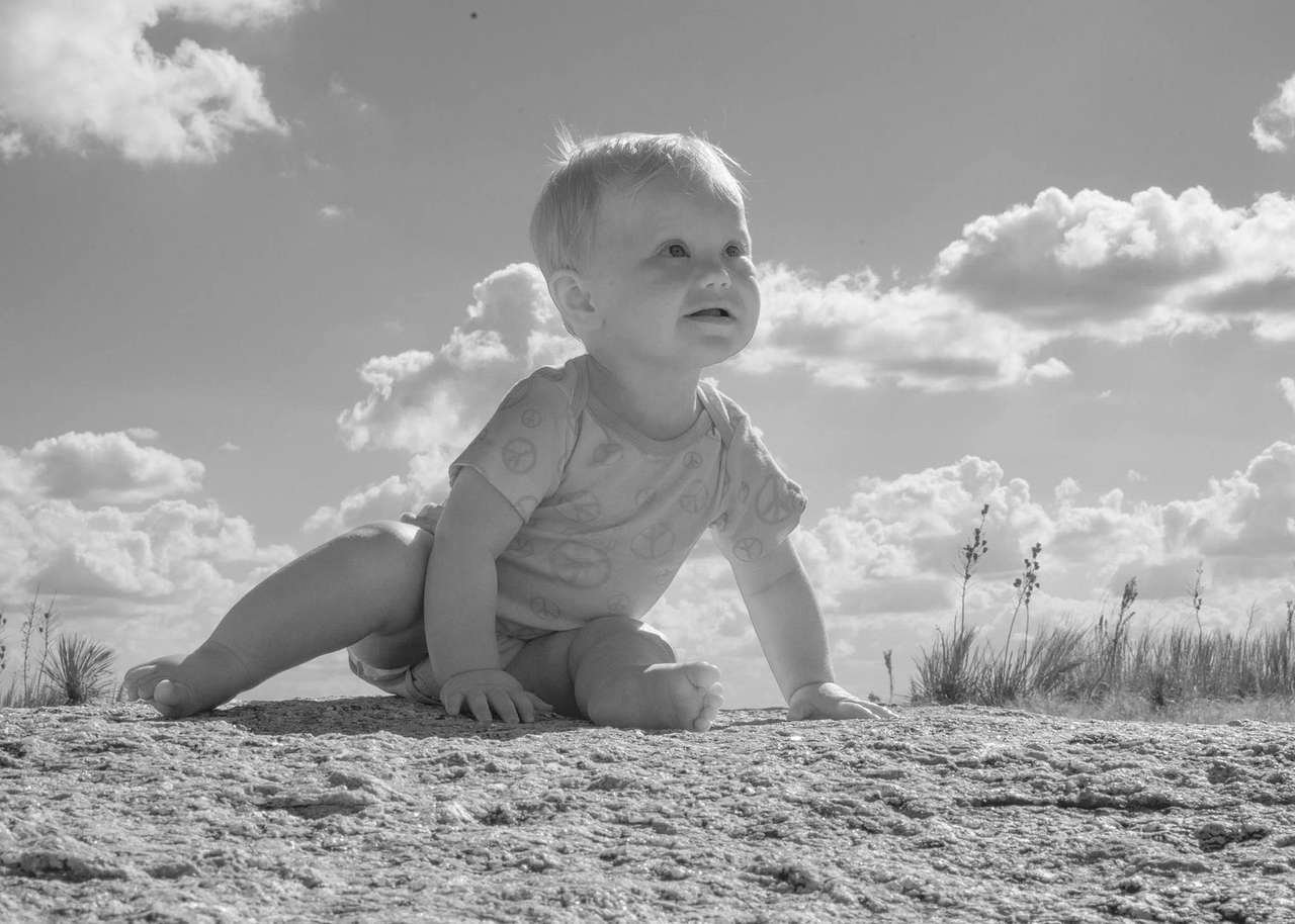 Otis, hanging at the top of Enchanted Rock. 