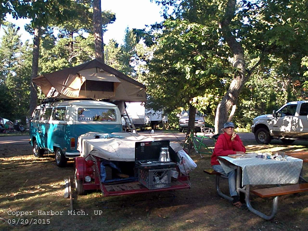 Fort Wilkins East Campground. Excellent facilities. Great place for biking and hiking.