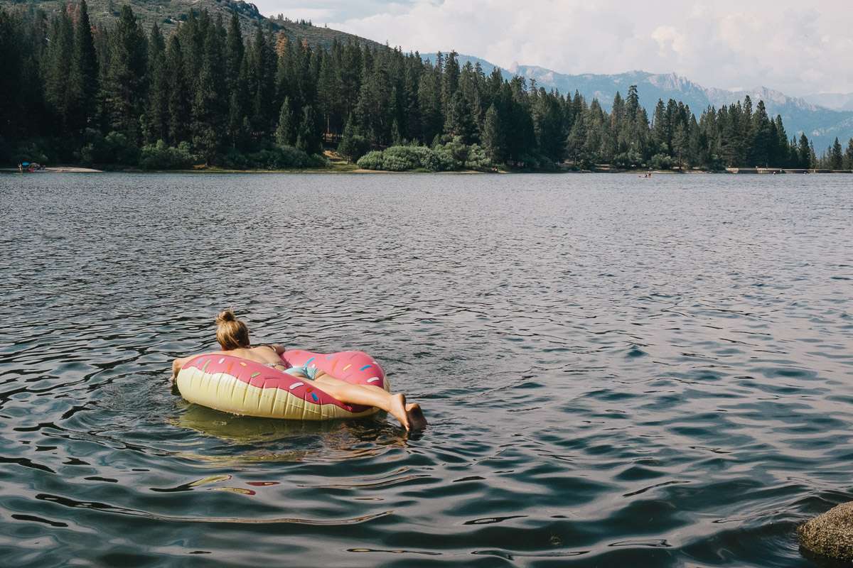 Hume Lake sits between the 2 sections of Kings Canyon National Park. While crowded around the entrance and main beach (there’s a sleep-away camp here), drive just beyond the camp mess-hall for easy parking and hiking paths down to the water’s edge.