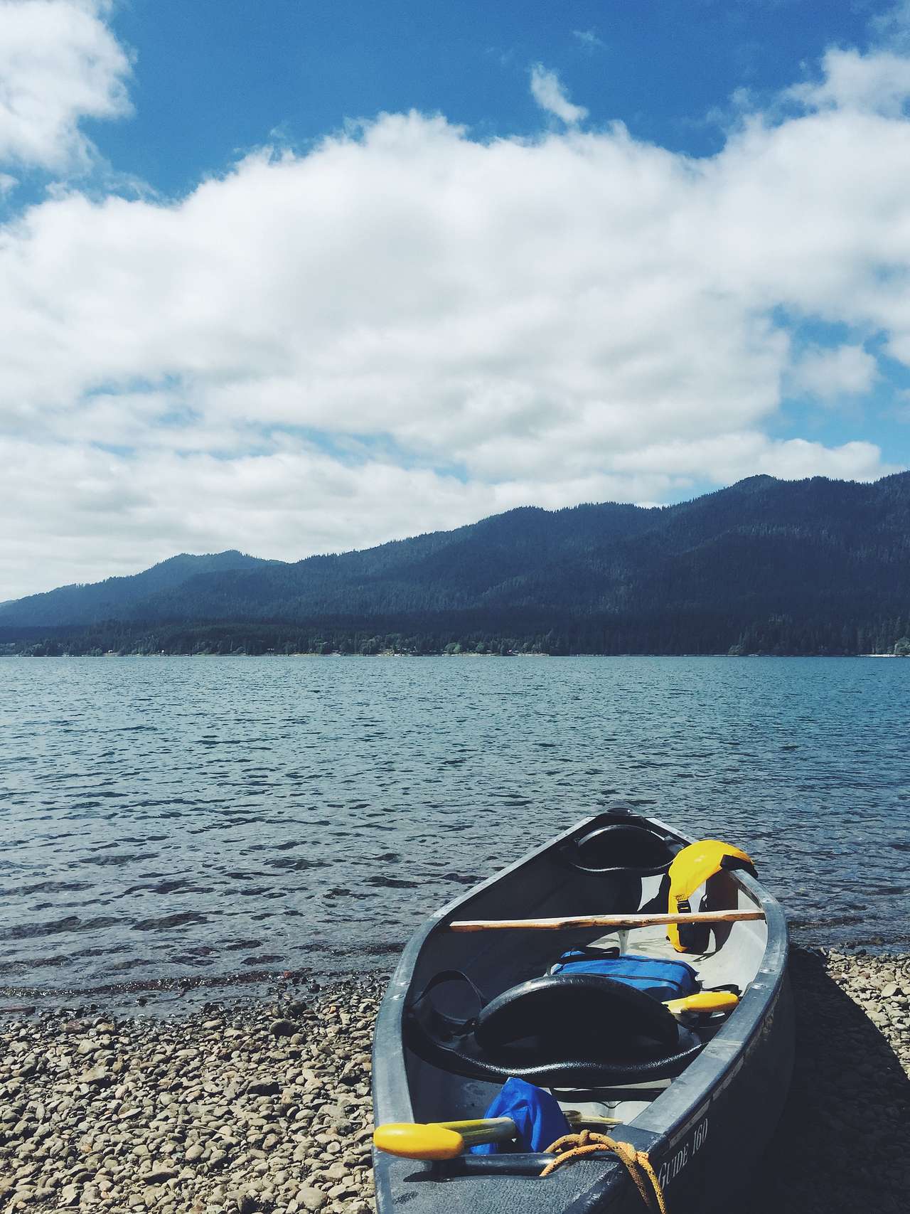 Rented canoe from the resort and paddled back to camp.  