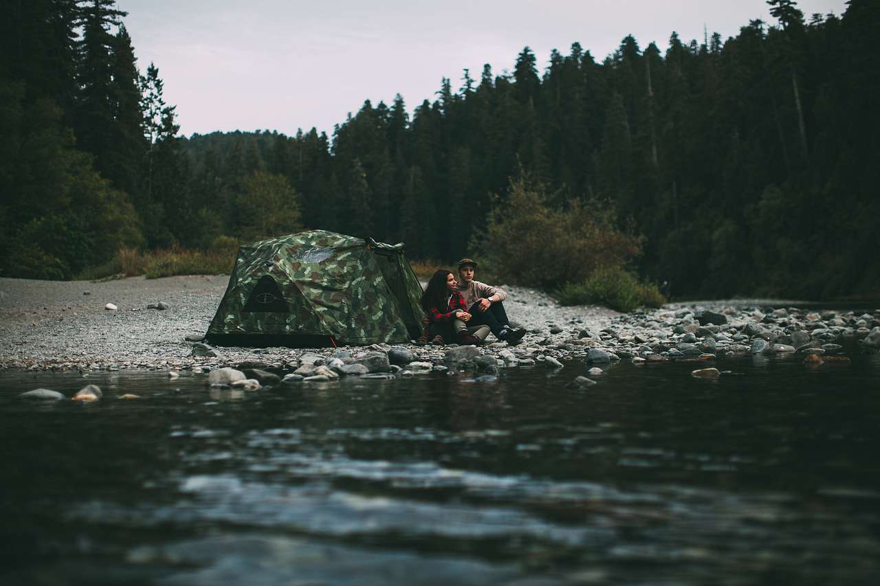 Camping by the river at Jedediah.