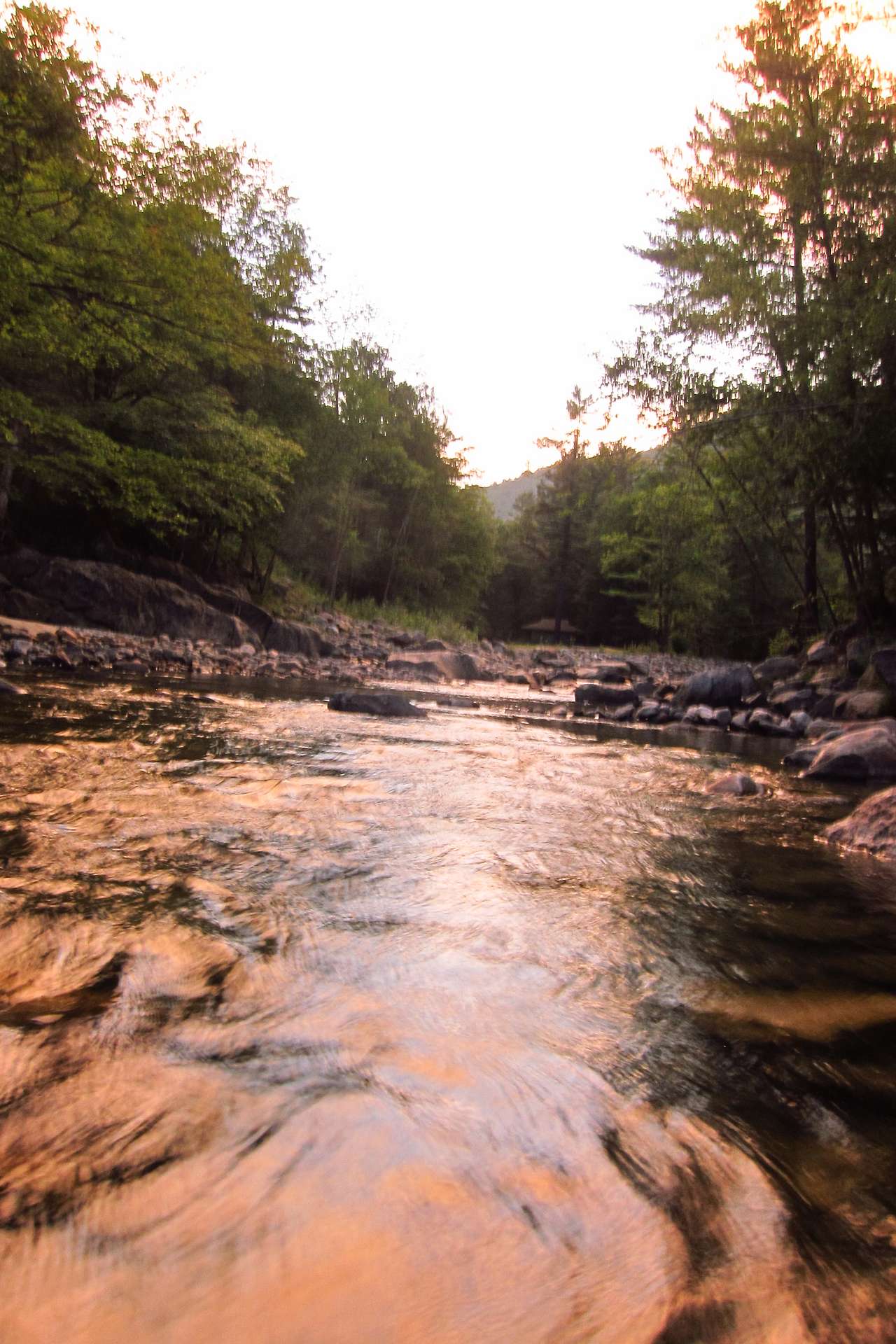 Sunset right below our site on the river
