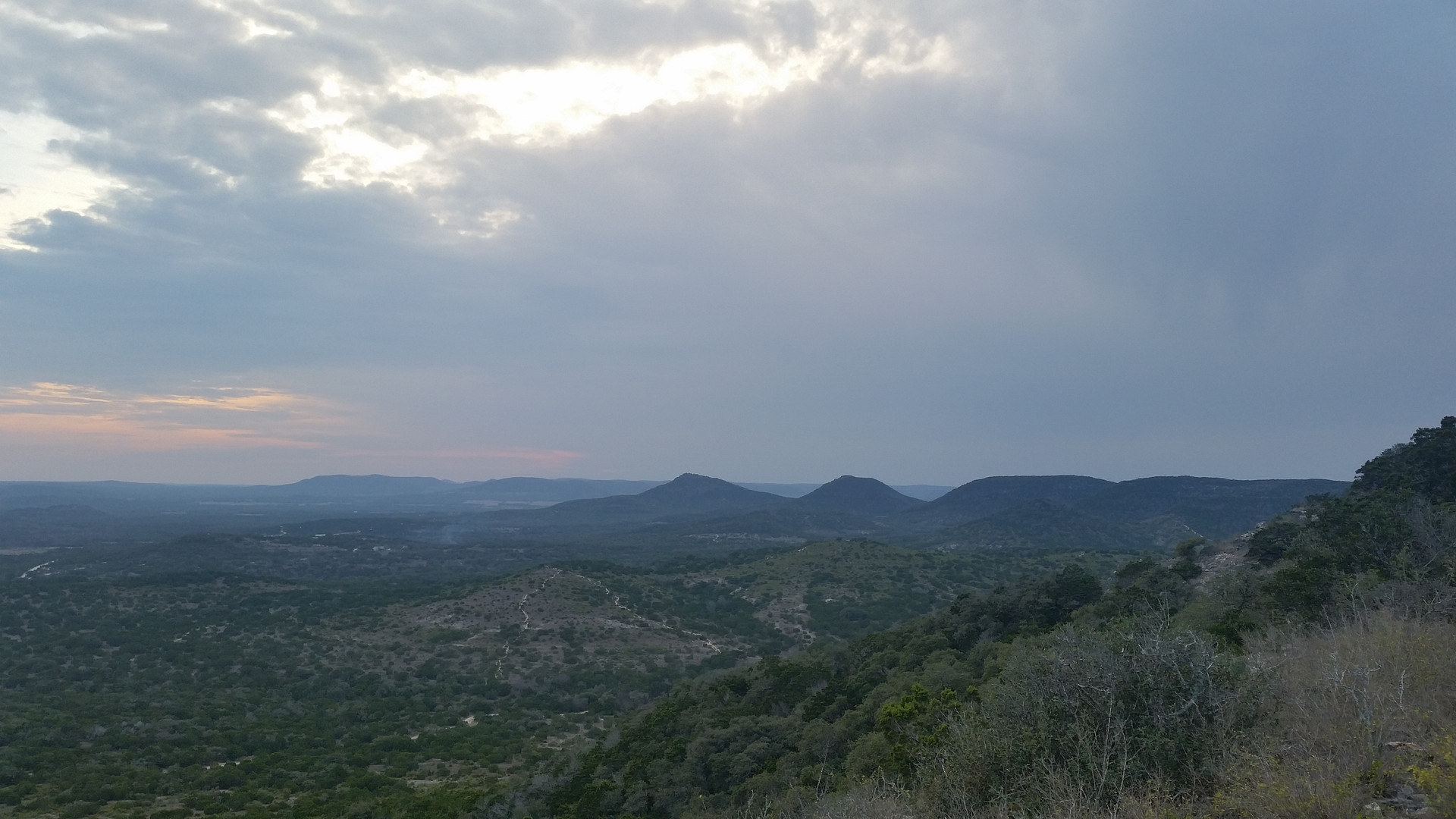 Approaching the scenic overlook at dusk