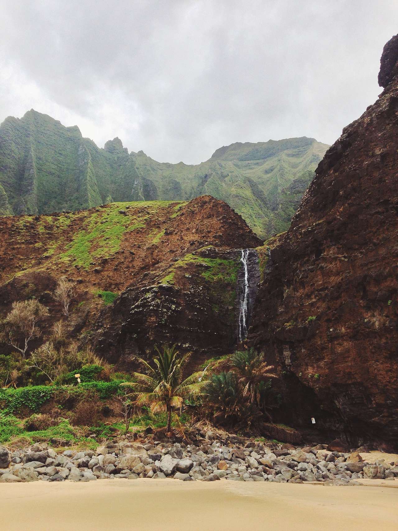 The end of Kalalau Beach