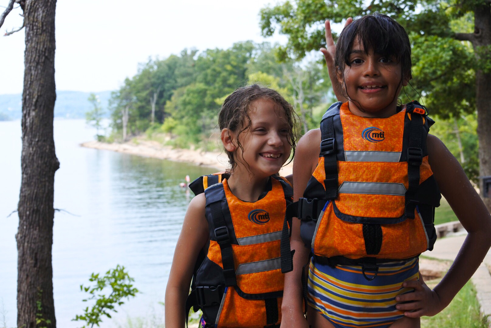 Lottie & Olive-Anne after spending some time on the lake. 
