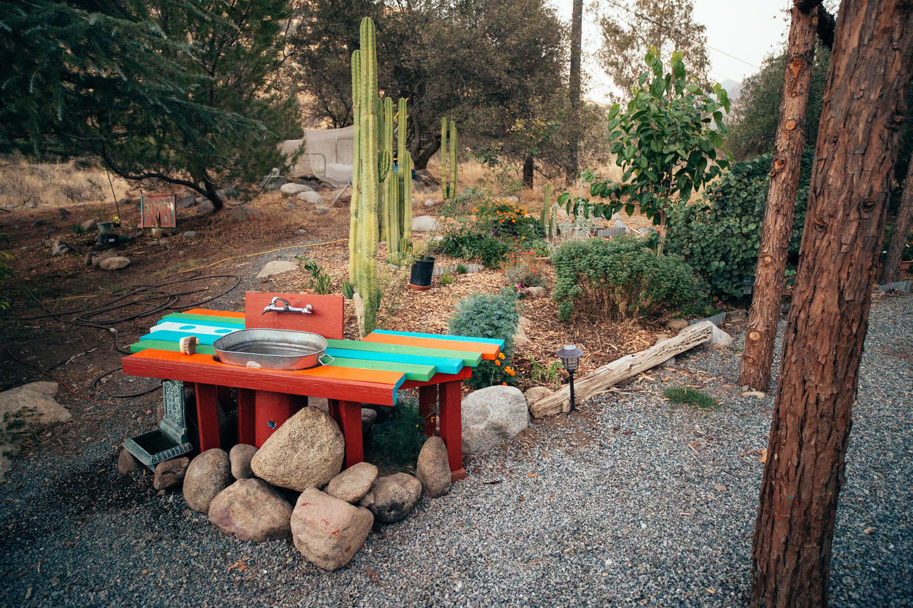 Washing station near the communal dining area is a nice convenience when camping