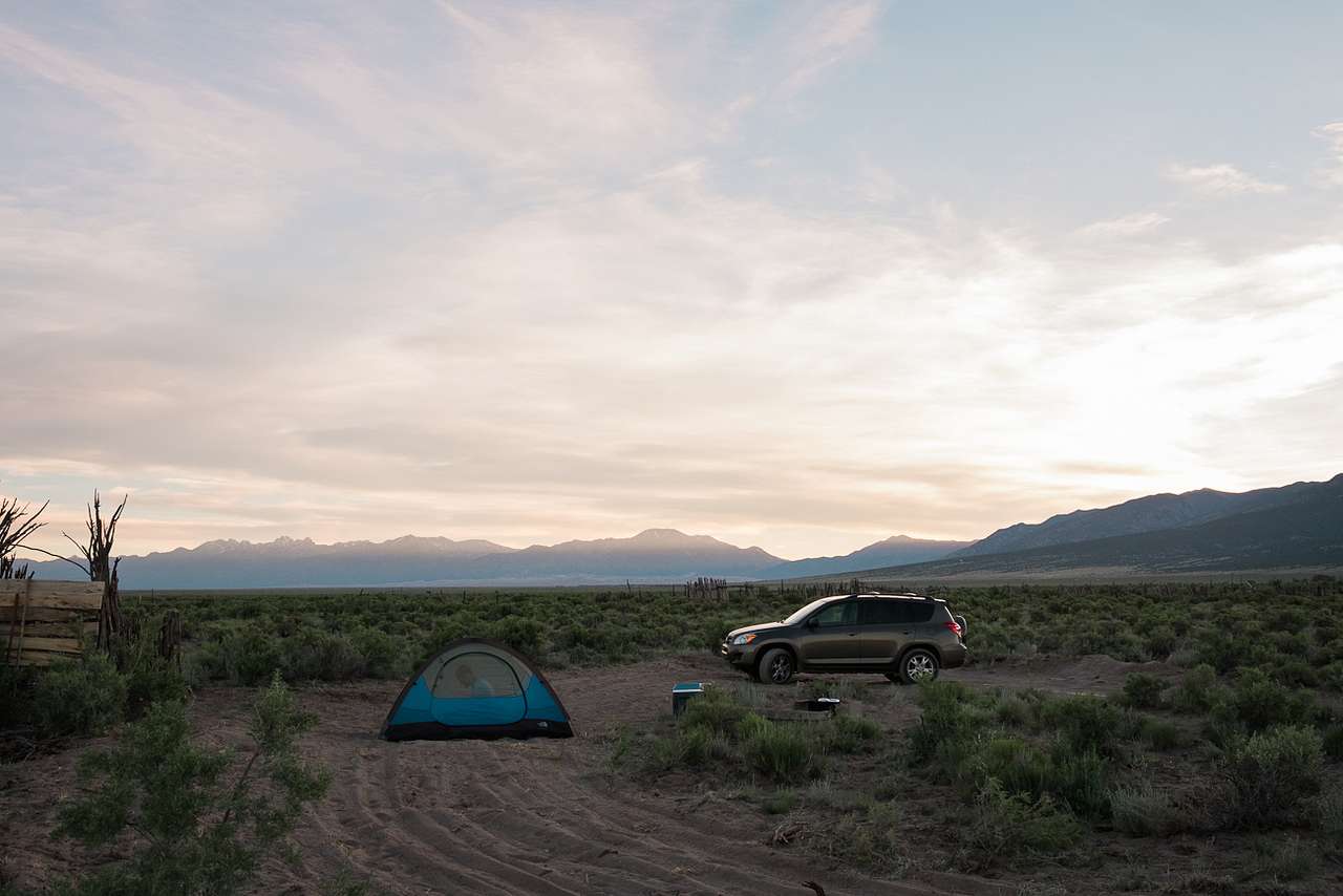 Camp at sunrise