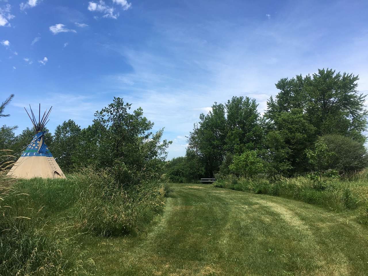 Entrance to tipi camping site
