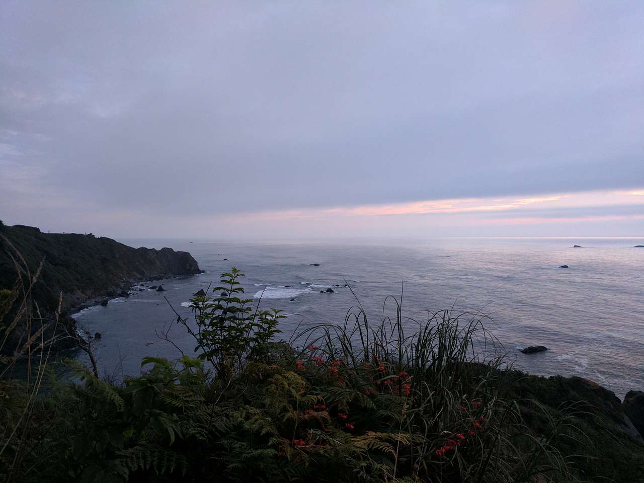 Sunset from the trail around Abalone camp
