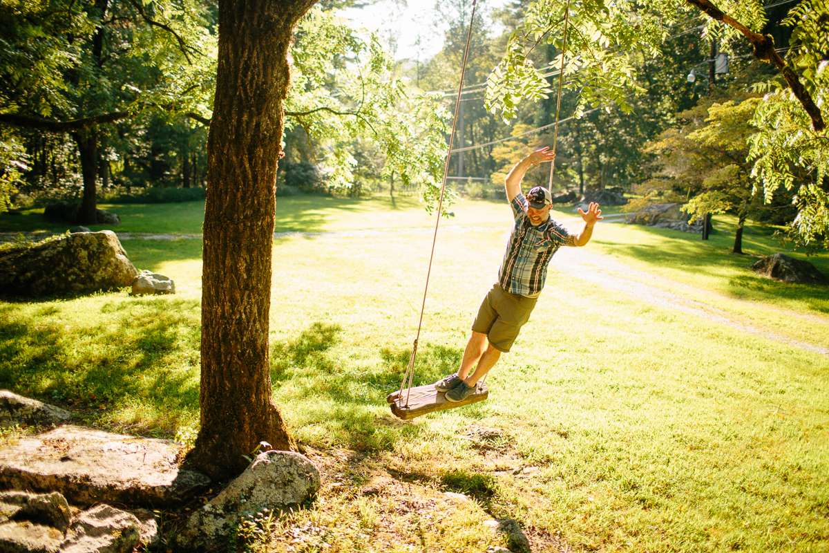 Showing off some mad balancing skills.