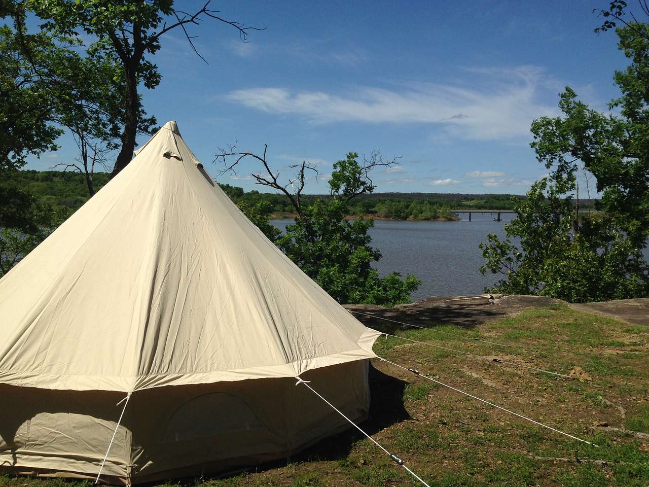 Bluff-side campsite. 