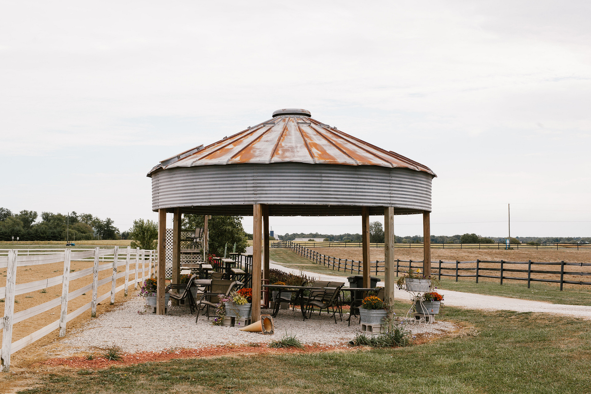 Relax at many spaces on the property!