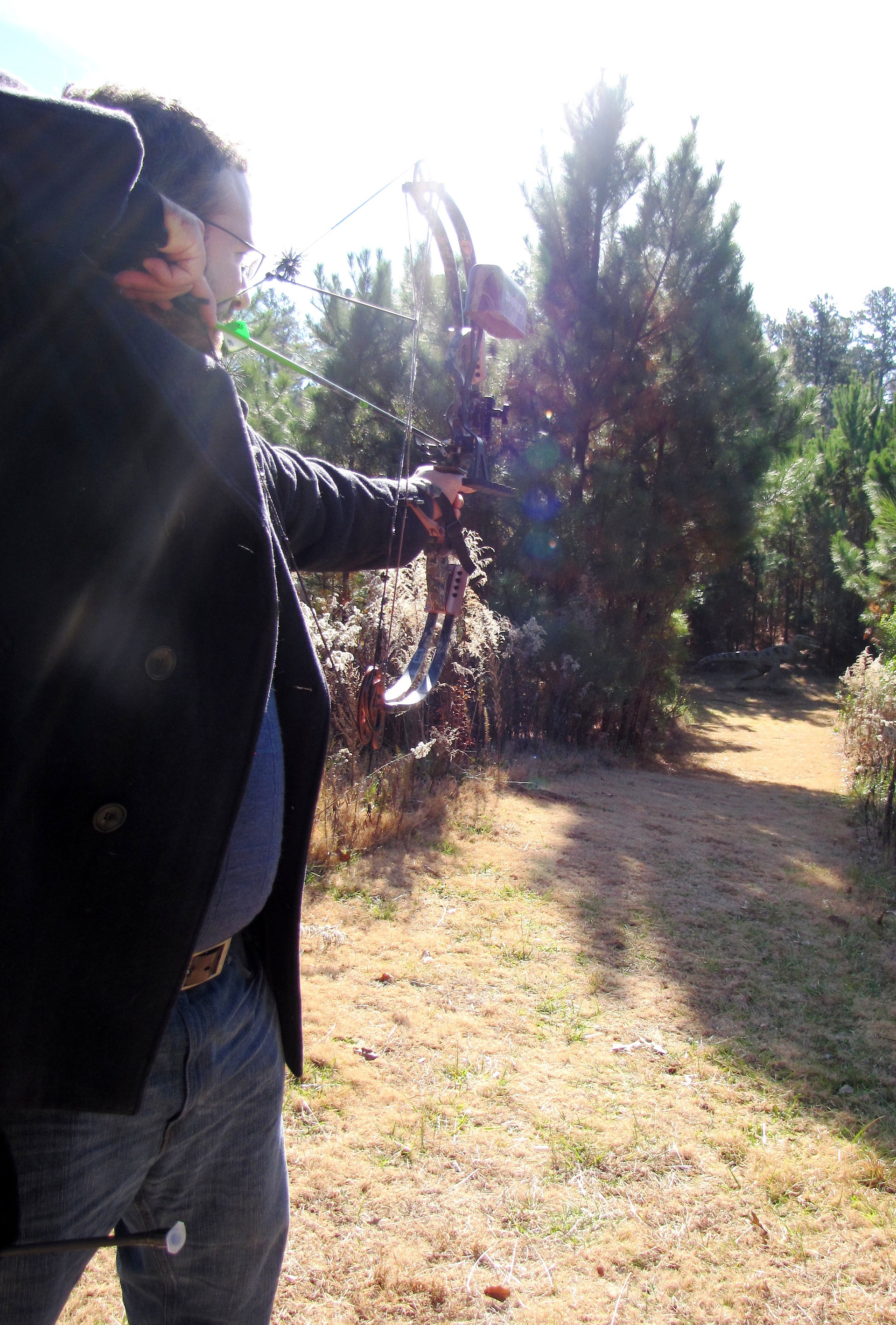 Shooting on the 3D archery range, it's roughly a mile to walk the whole course.