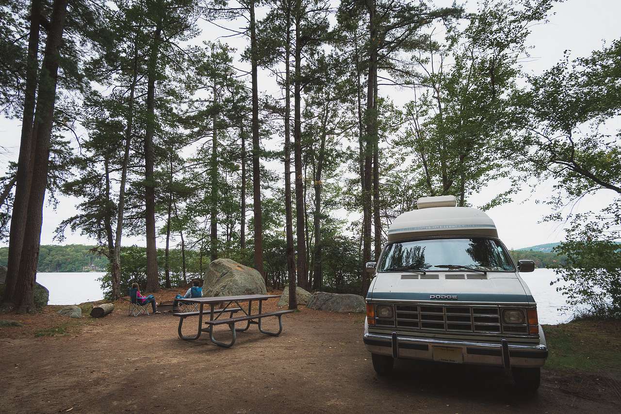 Pawtuckaway State Park: site 43 and site 44 on Horse Head Island are both large private sites with direct lake access.