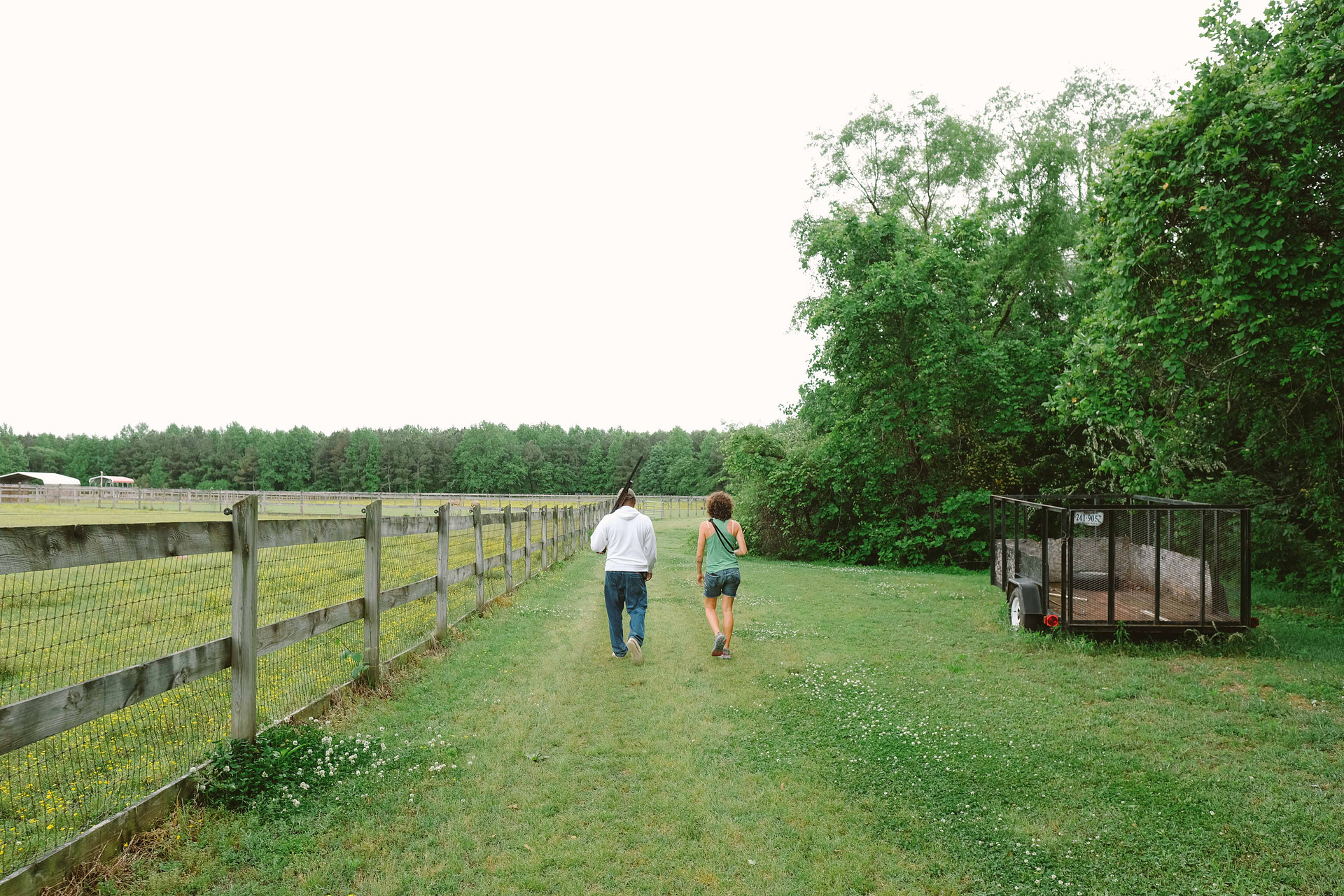 Walking around on the property with our host, Tony.