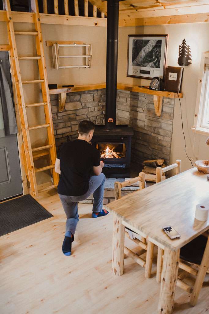 There was plenty of wood and tools to build a fire inside!