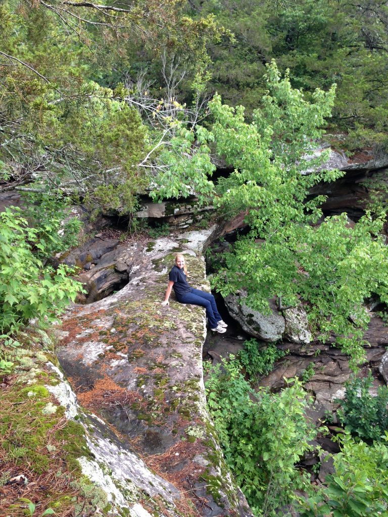 Hole in the Rock Waterfall drops beyond site with pristine views and camping at the top or bottom of the falls.