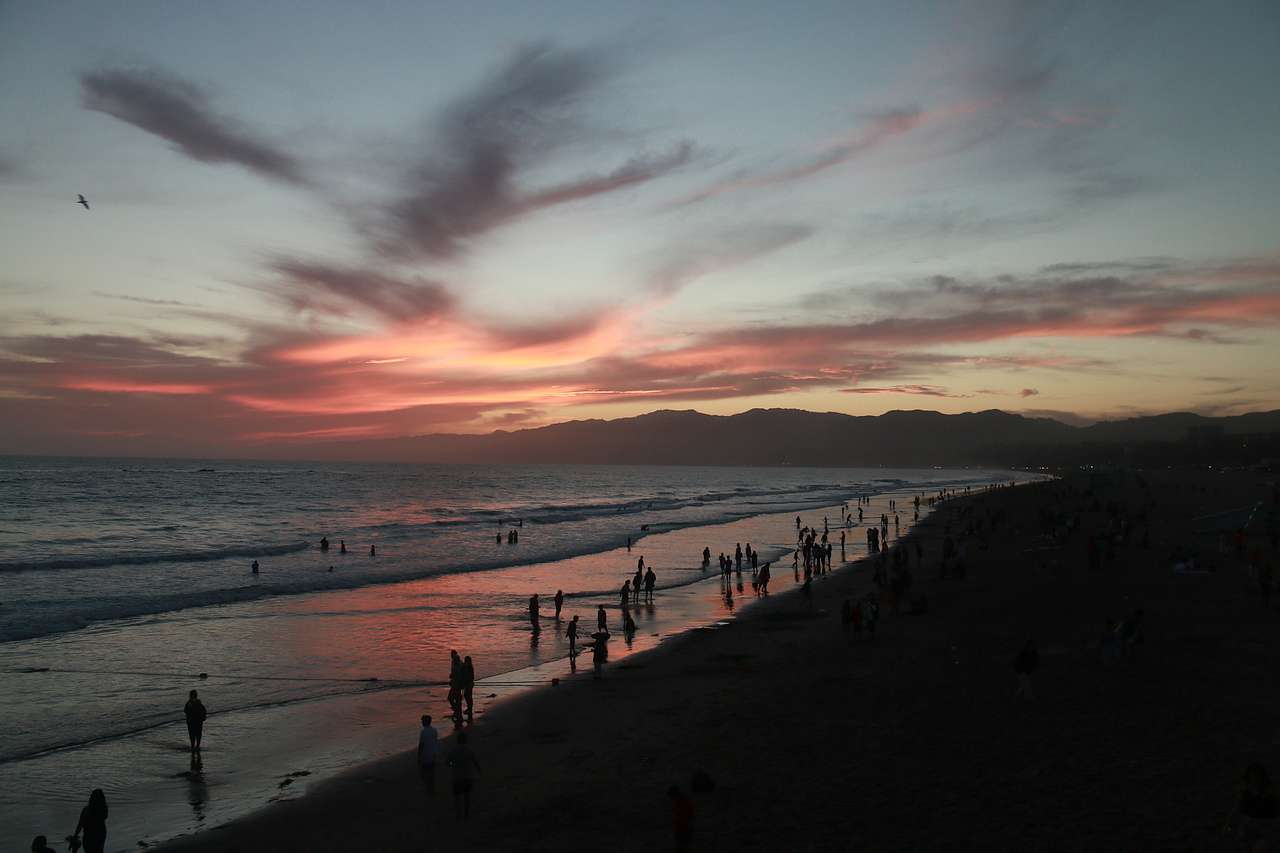 Sunset on the beach adjacent to the campground (Malibu)