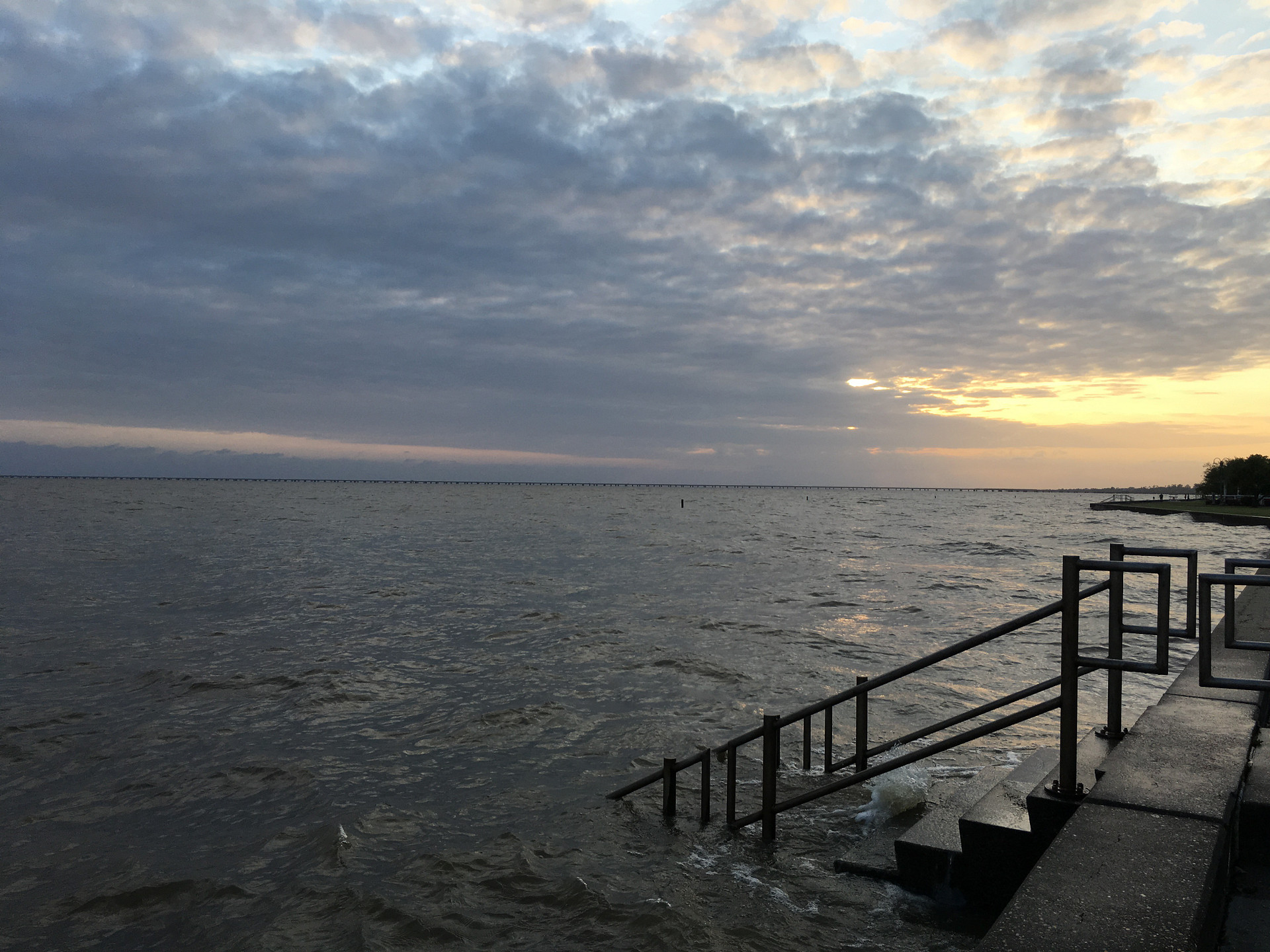 Lake Pontchartrain beach was closed due to high waters when we visited.