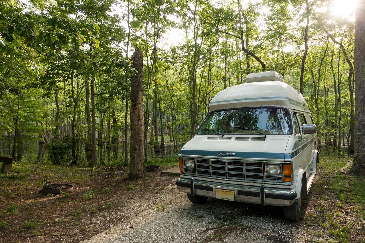 Our campsite at Sam Houston Jones Campground.