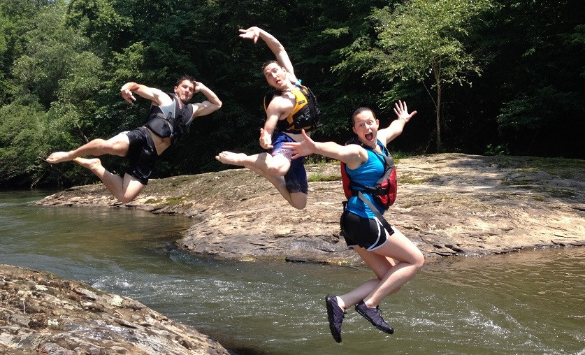Oh did we tell you we have a whole lot to do here -- bluff jumping, swimming, wading, fishing, hiking, climbing, and all kinds of outdoor exploration.  There is even a frisbee golf course.   