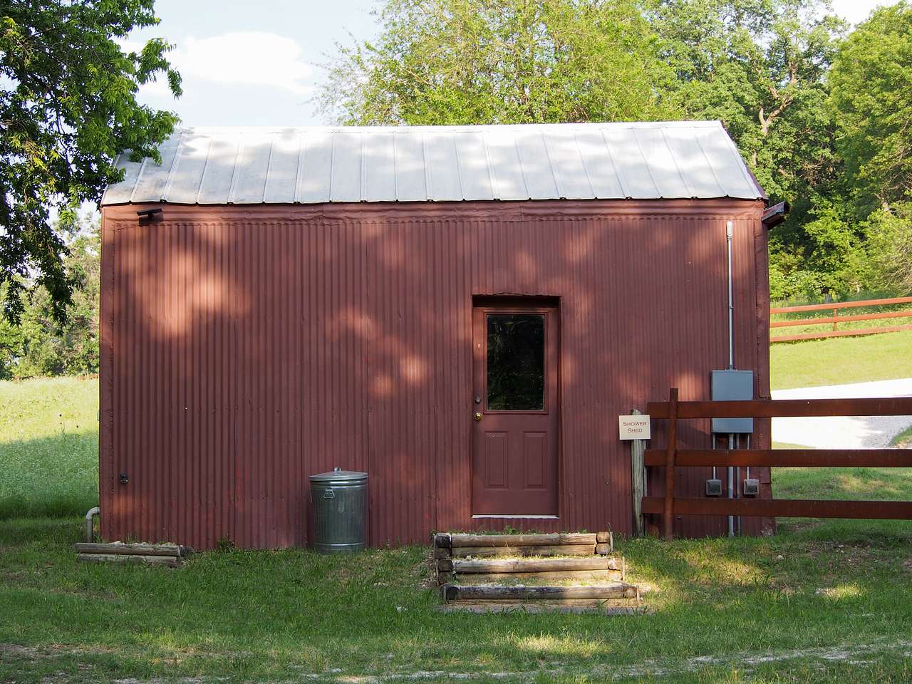 The shower shed.