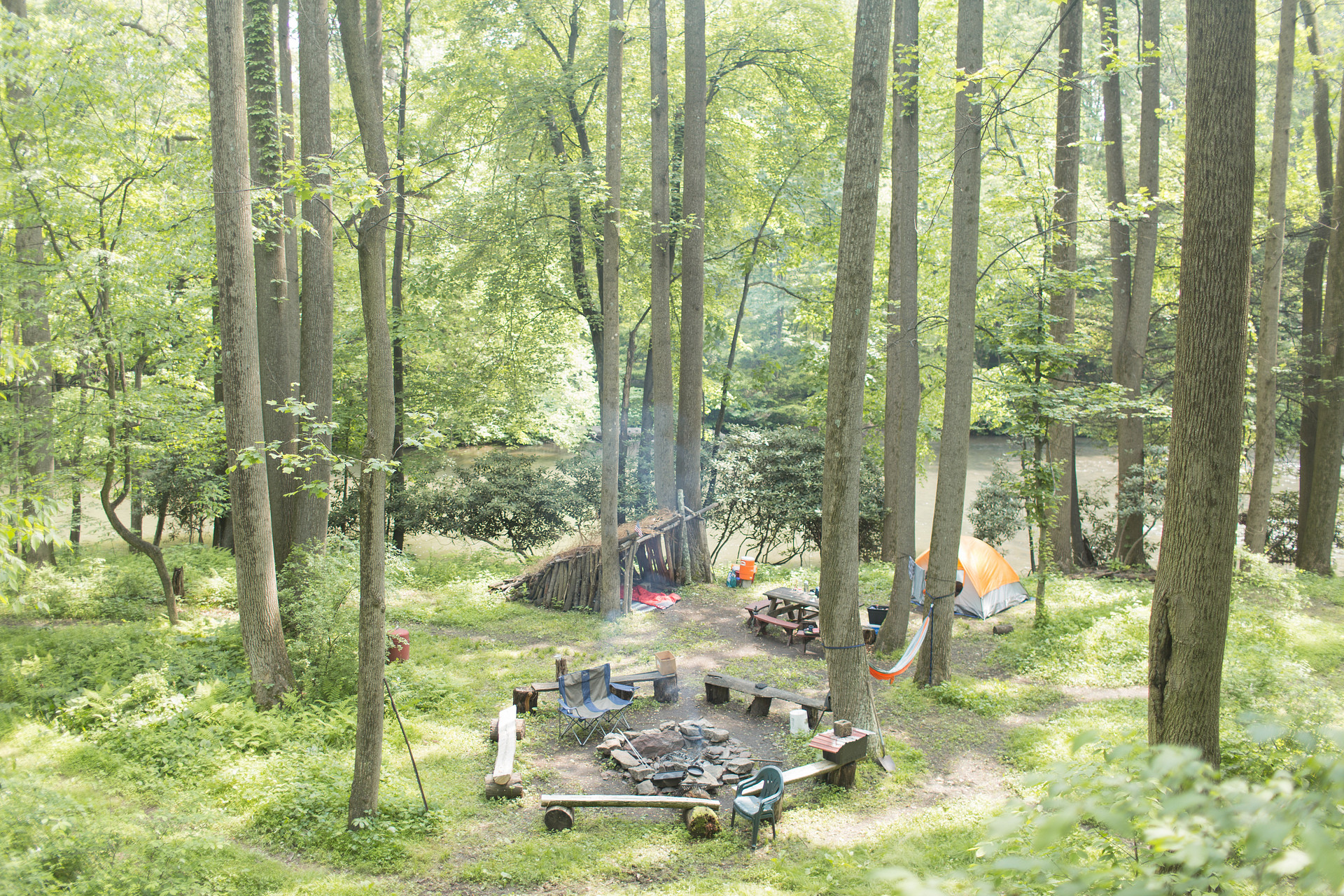 The view of site 1 from the top of the path.