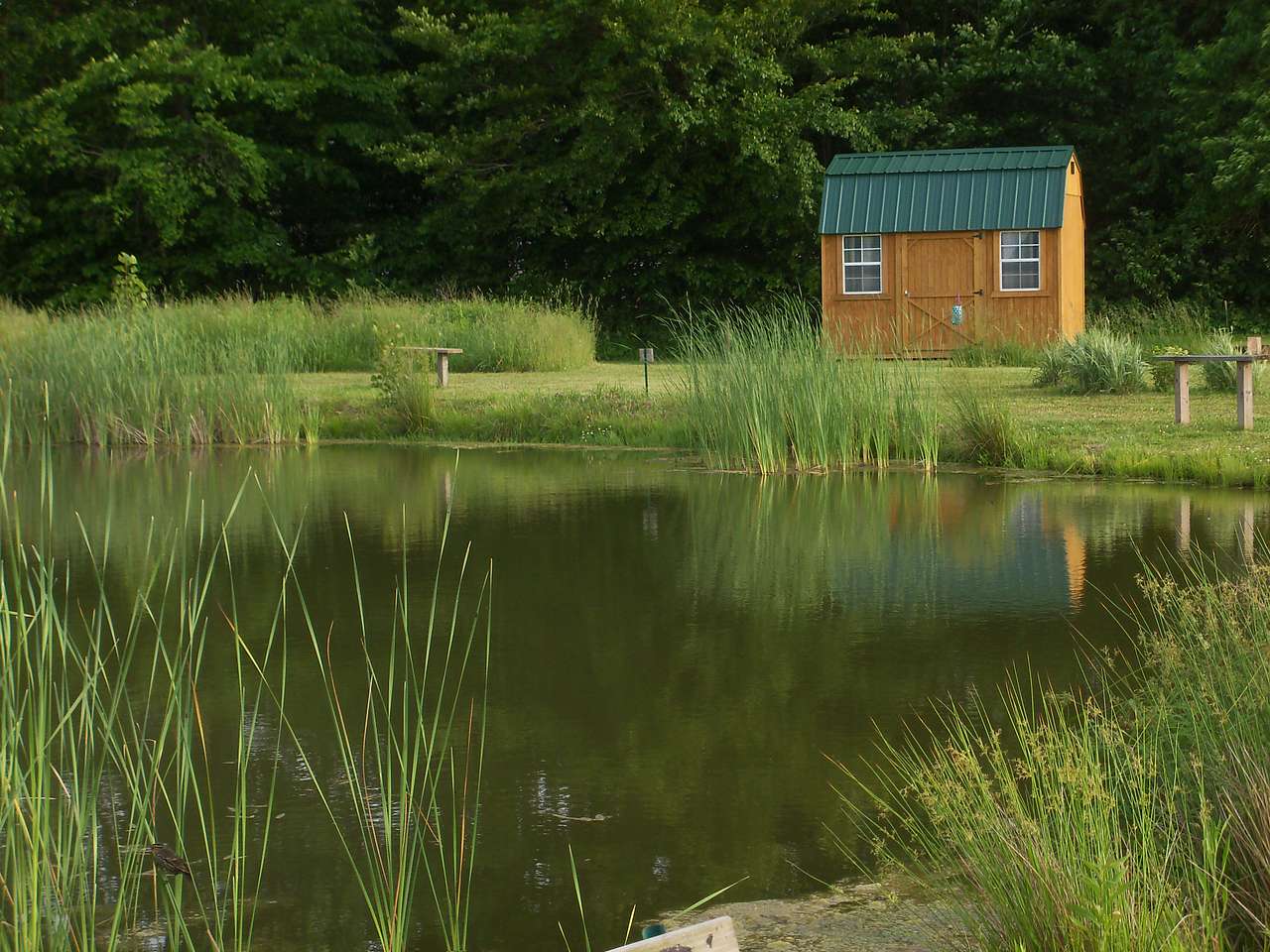 cabin view from across the pond