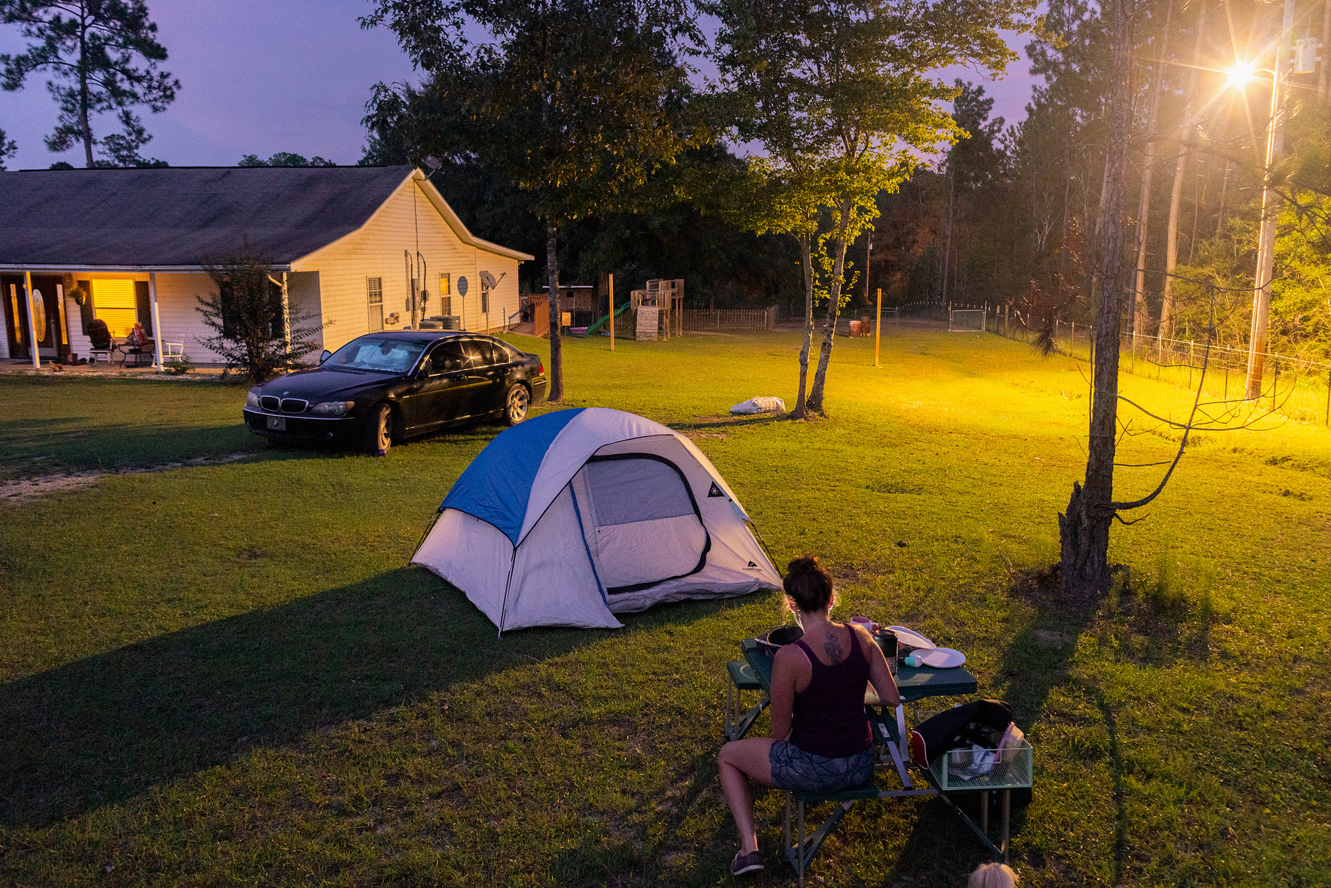 One of the spots available to camp on. Close by the house, easy access to bathrooms/etc.