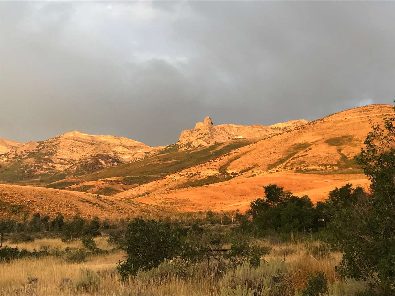 View of Chimney Rock from the campground. 