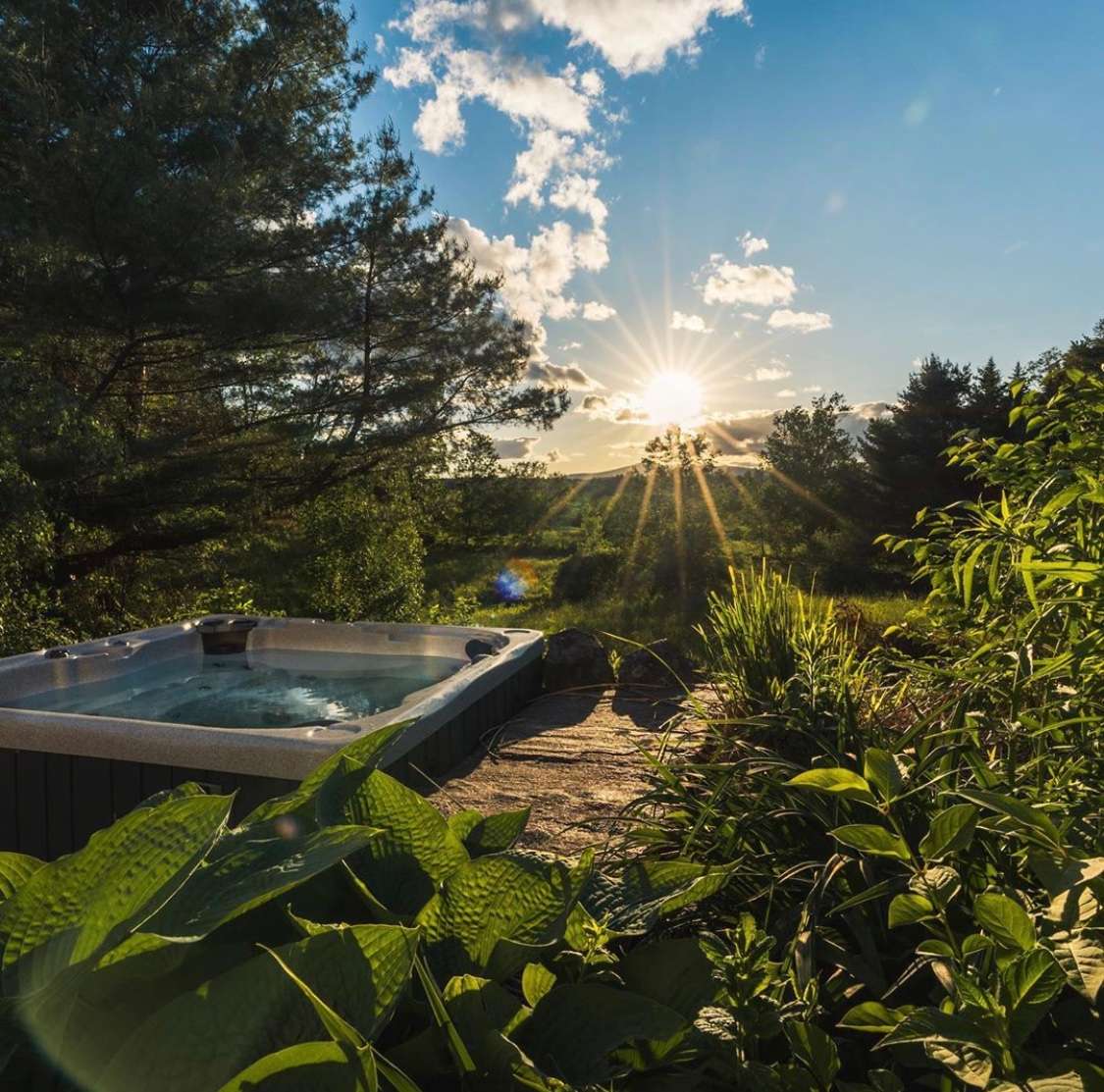Shared hot tub located in property