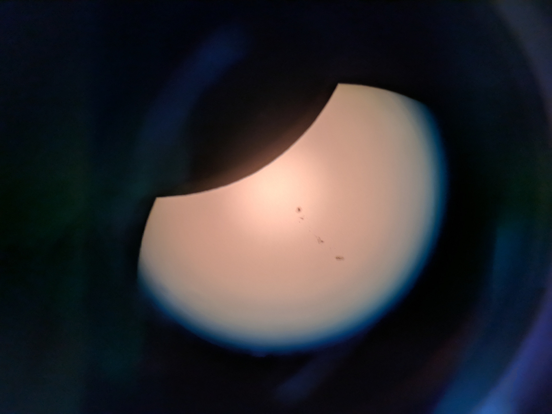 Solar Eclipse, telescope view