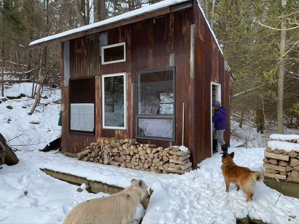 The yurt's private kitchen, as seen from the yurt