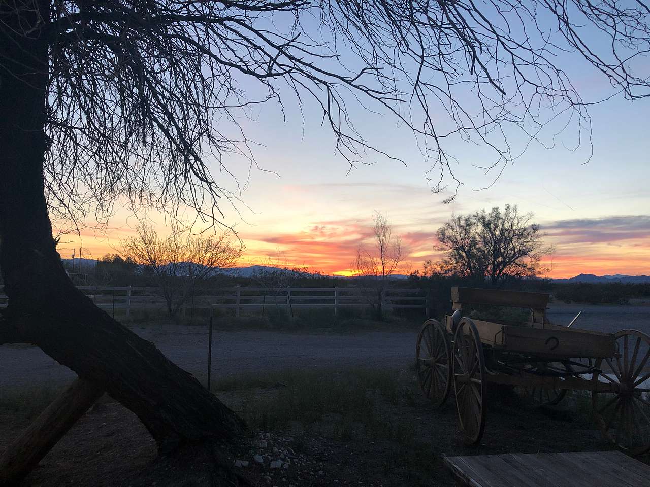 Sunset in the picnic area side of the bar. 