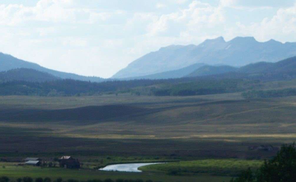 Binocular view from property. Bridger-Teton National Forest with Gros Ventre Wilderness to the left and Fitzpatrick Wilderness to the right.