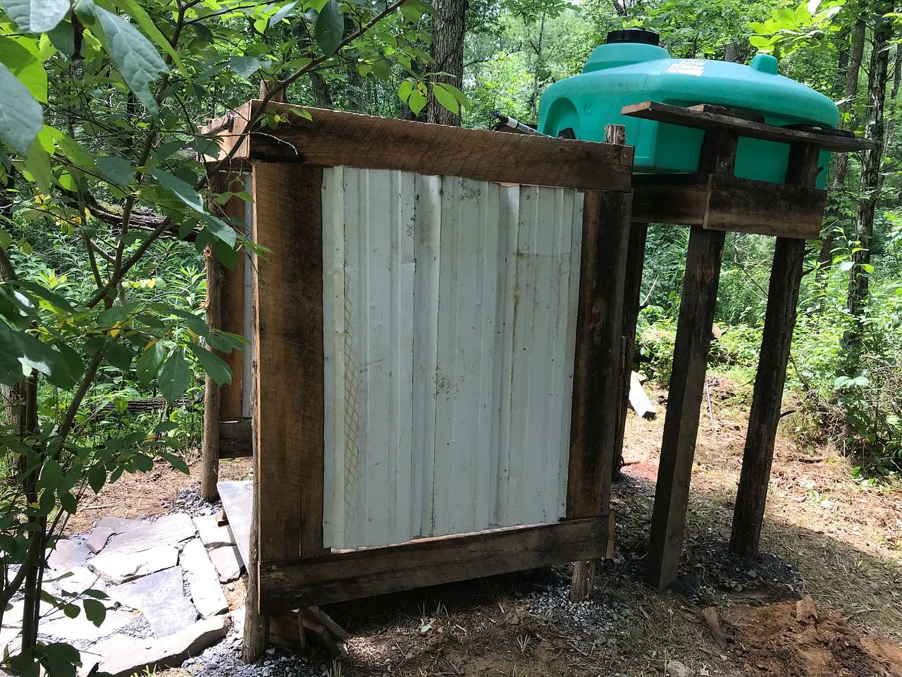 Camp shower.