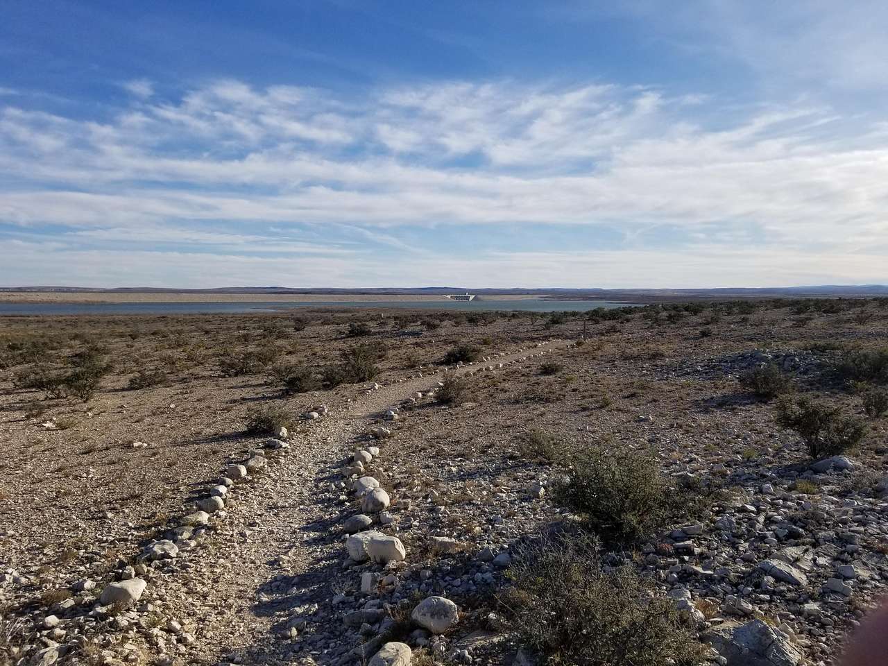 A view of Brantley Dam off in the distance.