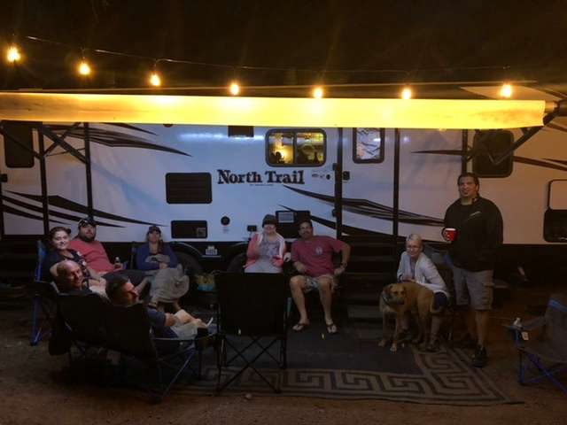Campers having fun and hanging out.