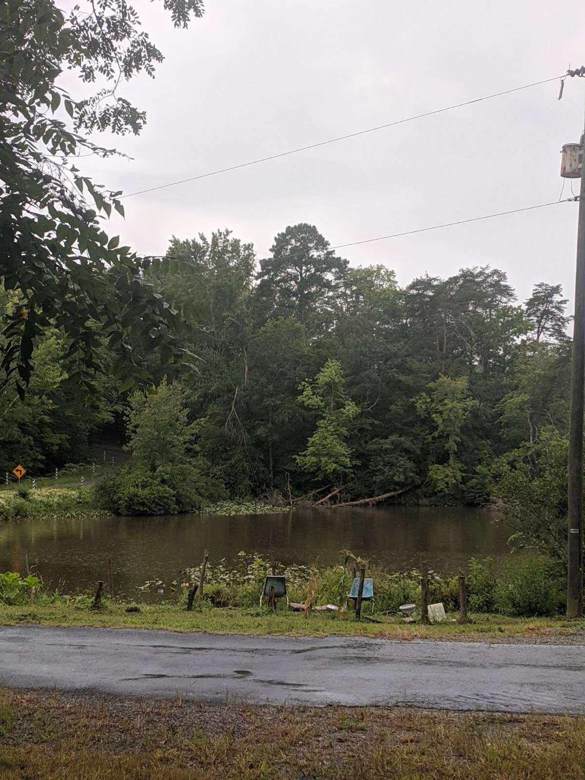 Fishing and Gardening area by pond