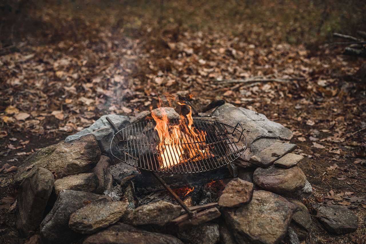There is a fire ring set up for use
