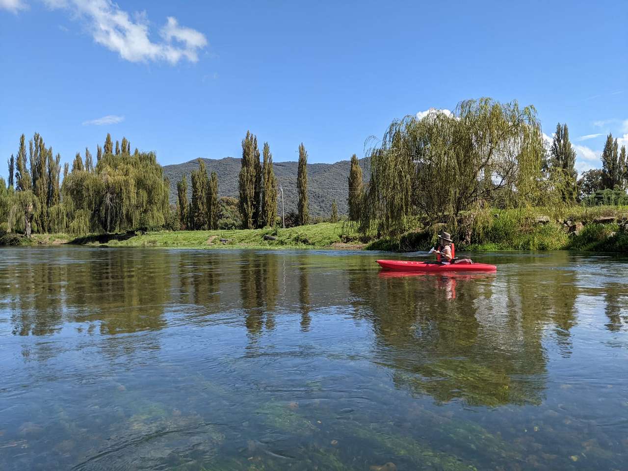 Kayaking down the river