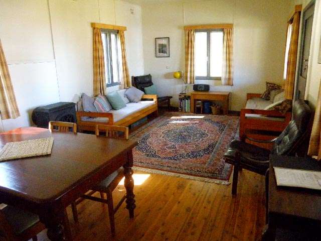 Eco-cabin lounge and dining room. The 2 lounges can also sleep children / small adults