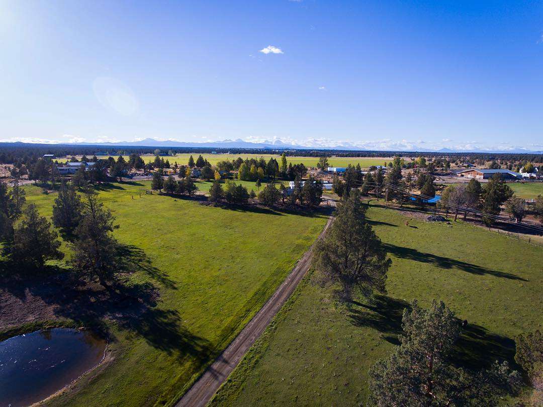 An overhead shot of the ranch.
