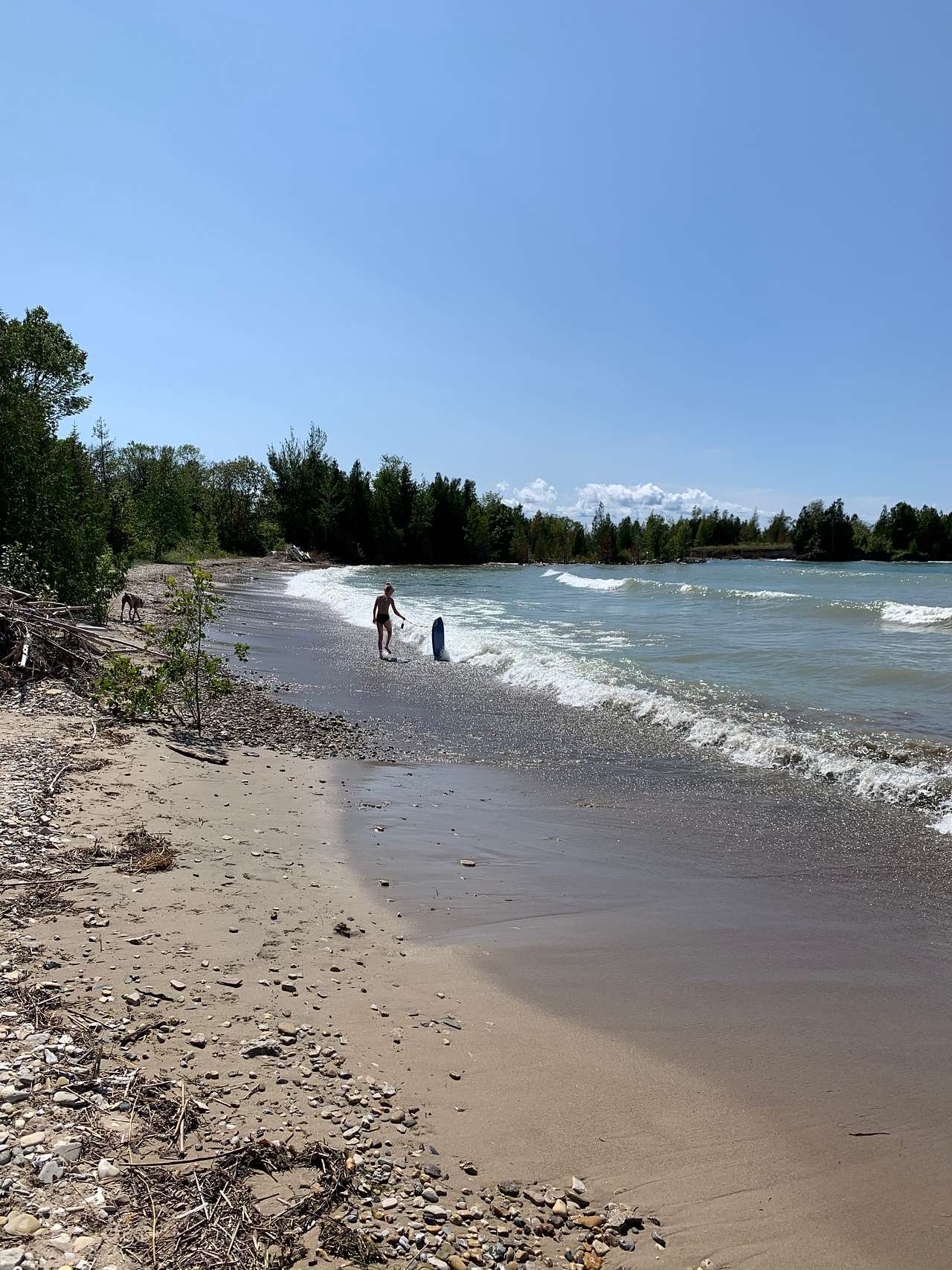 Some days the beach is rocky and some days it’s sand, depends what the waves bring in. 