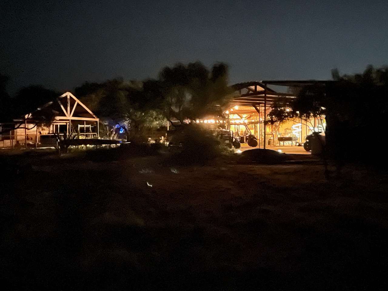 Rustic camp on the Mexican border