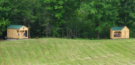 Meadow view of the cabin.