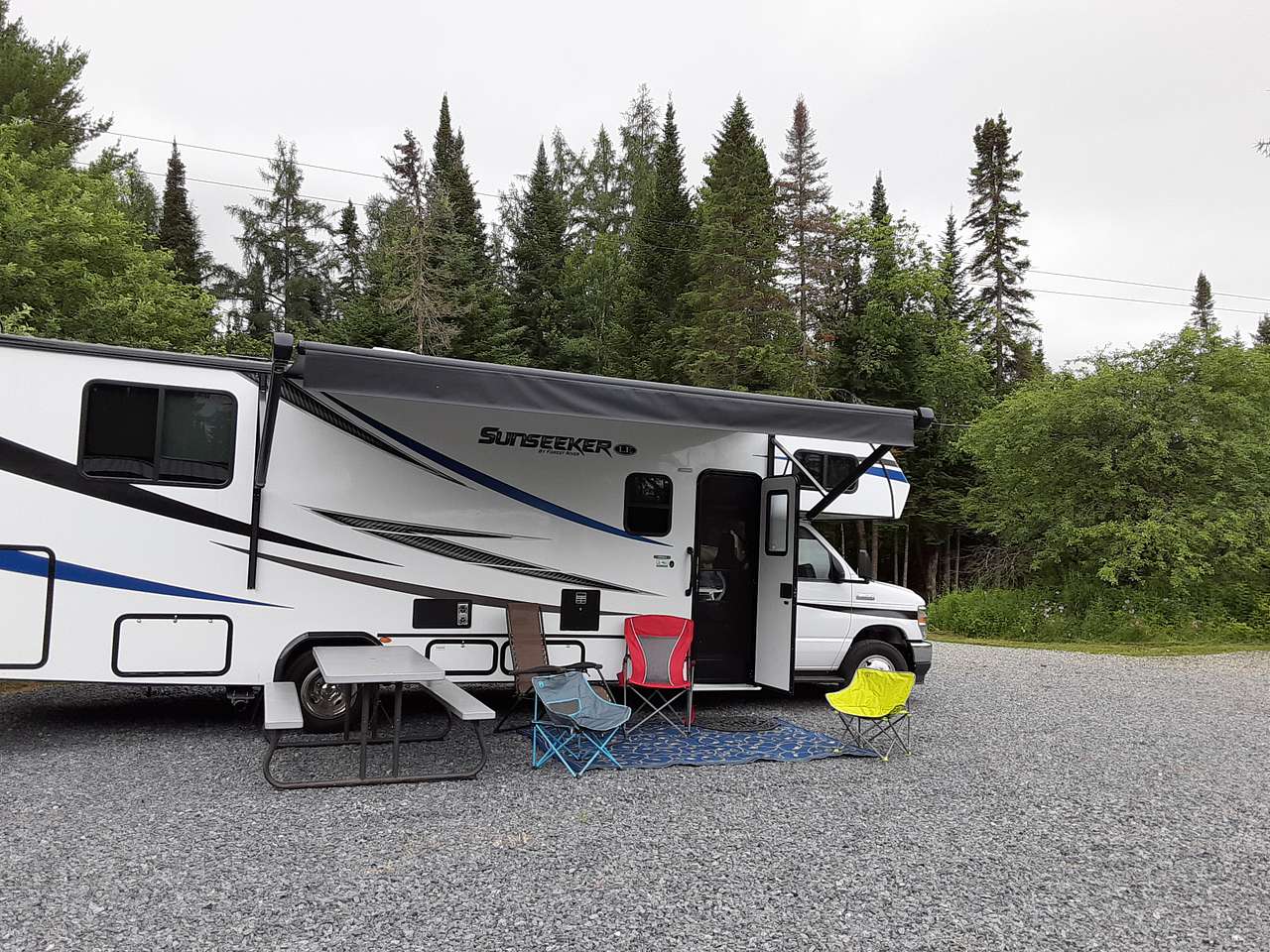 Site #2 
Class C or truck campers can pull in or back in.